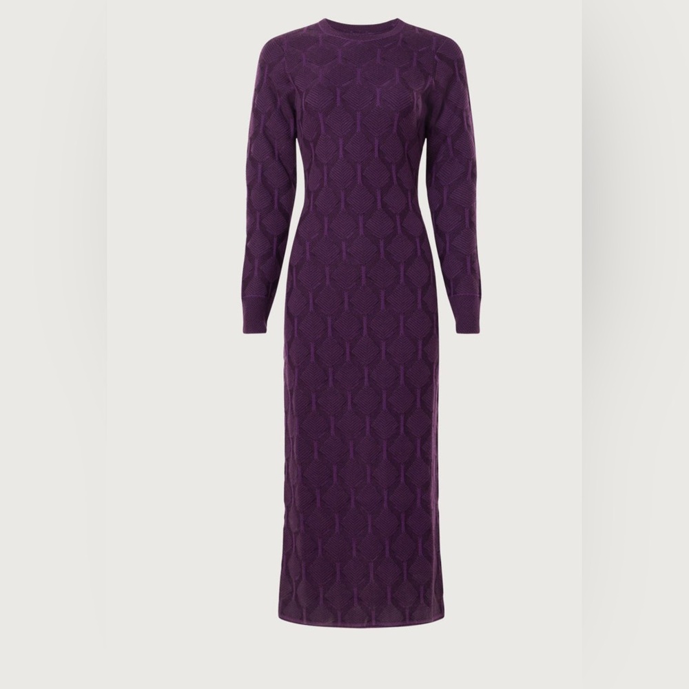Thakoon Purple Long Sleeve Sweater Dress
